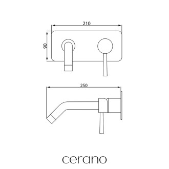 CERANO Podomítková umyvadlová baterie Bina černá matná CER-423505