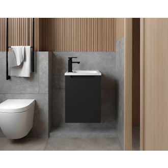 CERANO - Umyvadlová skříňka pro WC Sora - černá matná - 39,5x55x22 cm