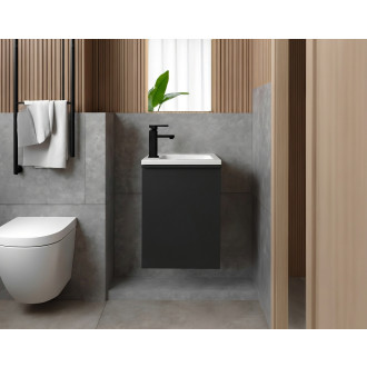 CERANO - Umyvadlová skříňka pro WC Zola - černá matná - 39,5x52,5x23,5 cm
