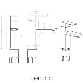 CERANO - Umyvadlová stojánková baterie Elma - nízká - černá matná