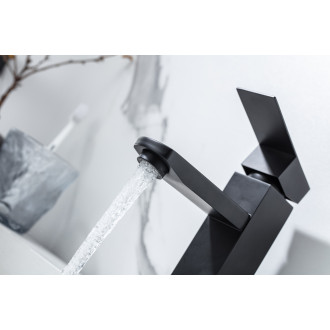 CERANO - Umyvadlová stojánková baterie Elma - nízká - černá matná