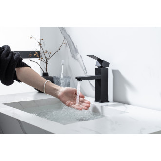 CERANO - Umyvadlová stojánková baterie Elma - nízká - černá matná