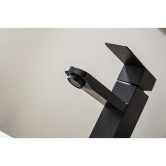 CERANO - Umyvadlová stojánková baterie Elma - vysoká - černá matná