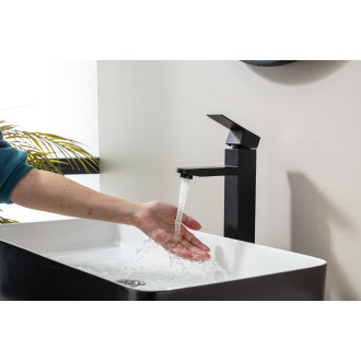 CERANO - Umyvadlová stojánková baterie Elma - vysoká - černá matná