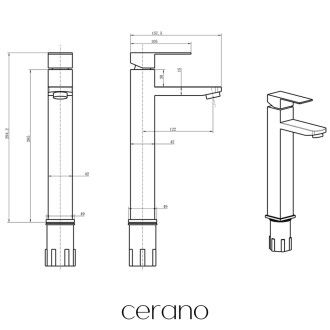 CERANO - Umyvadlová stojánková baterie Elma - vysoká - chrom