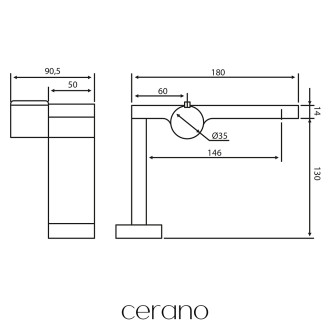 CERANO - Umyvadlová stojánková baterie Gina - nízká - chrom