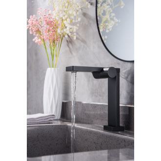 CERANO - Umyvadlová stojánková baterie Gina - vysoká - černá matná