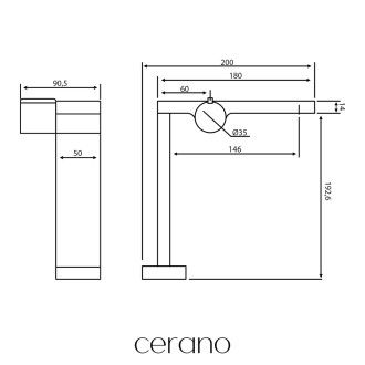 CERANO - Umyvadlová stojánková baterie Gina - vysoká - chrom