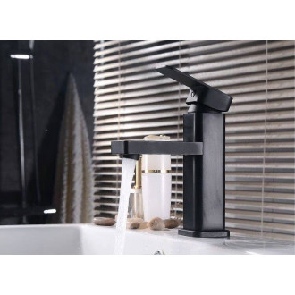 CERANO - Umyvadlová stojánková baterie Lorena - nízká - černá matná