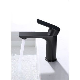 CERANO - Umyvadlová stojánková baterie Nicoleta - nízká - černá matná