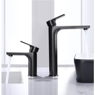 CERANO - Umyvadlová stojánková baterie Nicoleta - nízká - černá matná