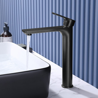 CERANO - Umyvadlová stojánková baterie Nicoleta - vysoká - černá matná