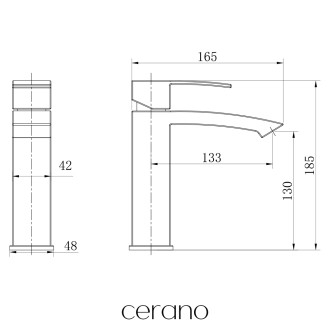 CERANO - Umyvadlová stojánková baterie Octavia - nízká - černá matná