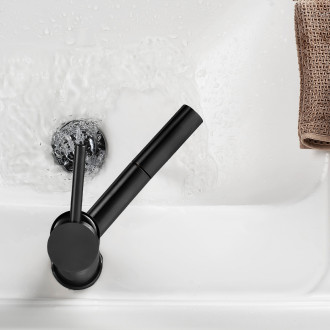 CERANO - Umyvadlová stojánková baterie Tiziana - otočná - vysoká - černá matná