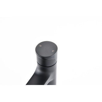 CERANO - Umyvadlová stojánková baterie Tondo - nízká - černá matná