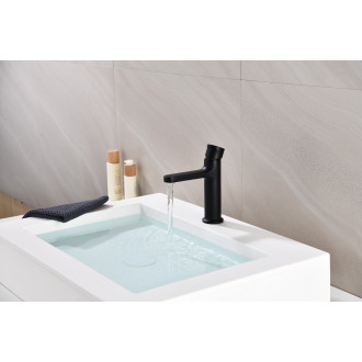 CERANO - Umyvadlová stojánková baterie Tondo - nízká - černá matná