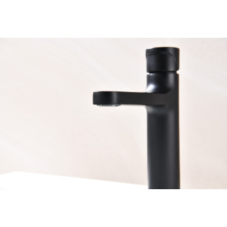 CERANO - Umyvadlová stojánková baterie Tondo - nízká - černá matná