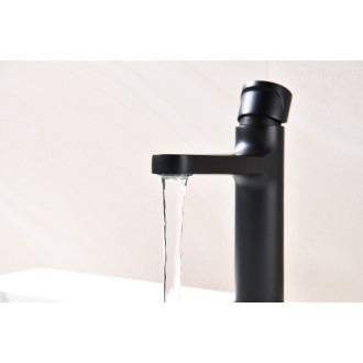 CERANO - Umyvadlová stojánková baterie Tondo - nízká - černá matná