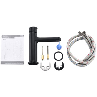 CERANO - Umyvadlová stojánková baterie Tondo - nízká - černá matná