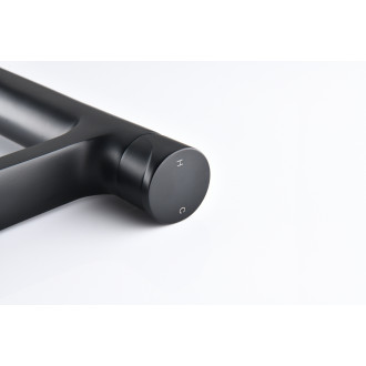 CERANO - Umyvadlová stojánková baterie Tondo - vysoká - černá matná