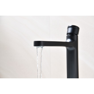 CERANO - Umyvadlová stojánková baterie Tondo - vysoká - černá matná