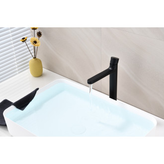 CERANO - Umyvadlová stojánková baterie Tondo - vysoká - černá matná