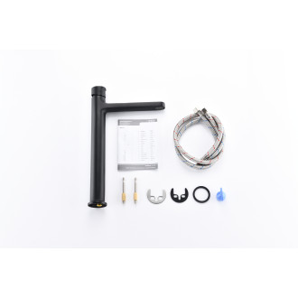 CERANO - Umyvadlová stojánková baterie Tondo - vysoká - černá matná