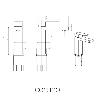 CERANO - Umyvadlová stojánková baterie Velar - nízká - černá matná