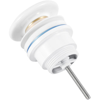 CERANO - Umyvadlová výpusť - 5/4“ click-clack - univerzální - keramická zátka - bílá lesklá