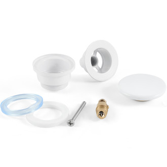 CERANO - Umyvadlová výpusť - 5/4“ click-clack - univerzální - keramická zátka - bílá lesklá