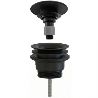CERANO - Umyvadlová výpusť - 5/4“ click-clack - univerzální - neuzavíratelná - plast - černá matná