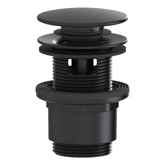 CERANO - Umyvadlová výpusť - 5/4“ click-clack s přepadem - neuzavíratelná - plast - 35/50mm - černá matná