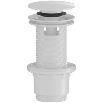 CERANO - Umyvadlová výpusť - 5/4“ click-clack s přepadem - neuzavíratelná - plast - 67/82mm - bílá lesklá