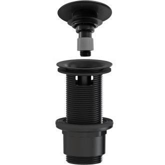 CERANO - Umyvadlová výpusť - 5/4“ click-clack s přepadem - neuzavíratelná - plast - 67/82mm - černá matná