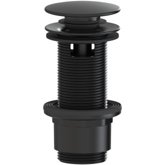 CERANO - Umyvadlová výpusť - 5/4“ click-clack s přepadem - neuzavíratelná - plast - 67/82mm - černá matná