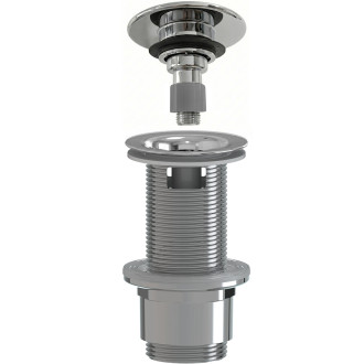 CERANO - Umyvadlová výpusť - 5/4“ click-clack s přepadem - neuzavíratelná - plast - 67/82mm - chrom