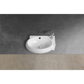 CERANO - Umývátko keramické - nástěnné - Avorio - pravá - bílá lesklá - 43x29 cm