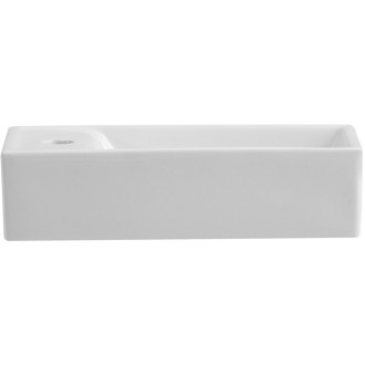 CERANO - Umyvátko keramické Giovanni, závěsné levé - bílá lesklá - 41x22,5 cm