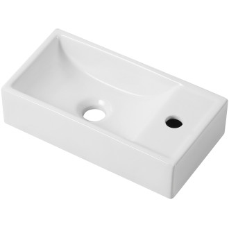 CERANO - Umyvátko keramické Giovanni, závěsné pravé - bílá lesklá - 41x22,5 cm
