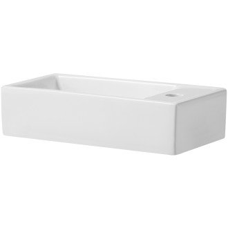 CERANO - Umyvátko keramické Giovanni, závěsné pravé - bílá lesklá - 41x22,5 cm