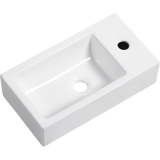 CERANO - Umývátko keramické Vivo - závěsné pravé - bílá lesklá - 45,5x25 cm