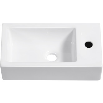 CERANO - Umývátko keramické Vivo - závěsné pravé - bílá lesklá - 45,5x25 cm