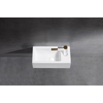 CERANO - Umývátko keramické Vivo - závěsné pravé - bílá lesklá - 45,5x25 cm