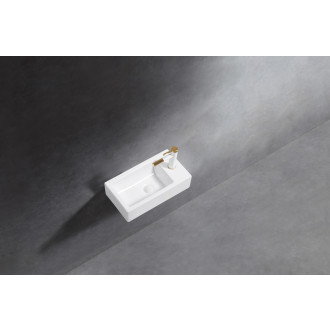 CERANO - Umývátko keramické Vivo - závěsné pravé - bílá lesklá - 45,5x25 cm