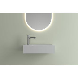 CERANO - Umývátko z litého mramoru Teo - závěsné levé - bílá matná - 40x22 cm