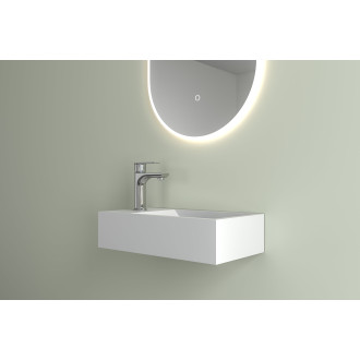 CERANO - Umývátko z litého mramoru Teo - závěsné levé - bílá matná - 40x22 cm