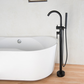 CERANO - Vanová baterie volně stojící Ottavia - černá matná