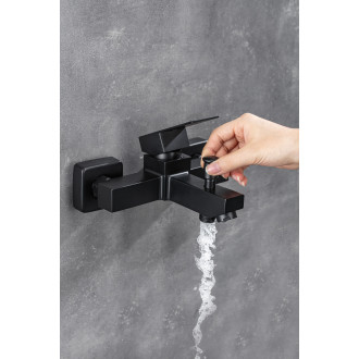 CERANO - Vanová nástěnná baterie Elma - černá matná