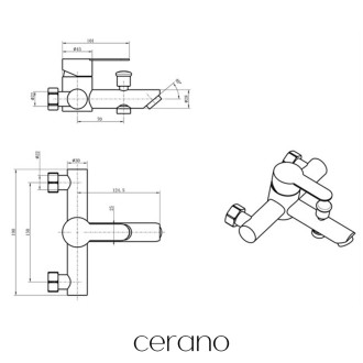 CERANO - Vanová nástěnná baterie Elvona - chrom