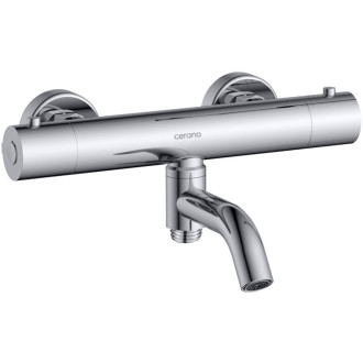 CERANO - Vanová nástěnná baterie Selma - termostatická - otočný výtok - chrom